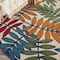 Homeroots 5 ft. Round Multi Color Leaves Indoor & Outdoor Area Rug 384944 - alternate 6